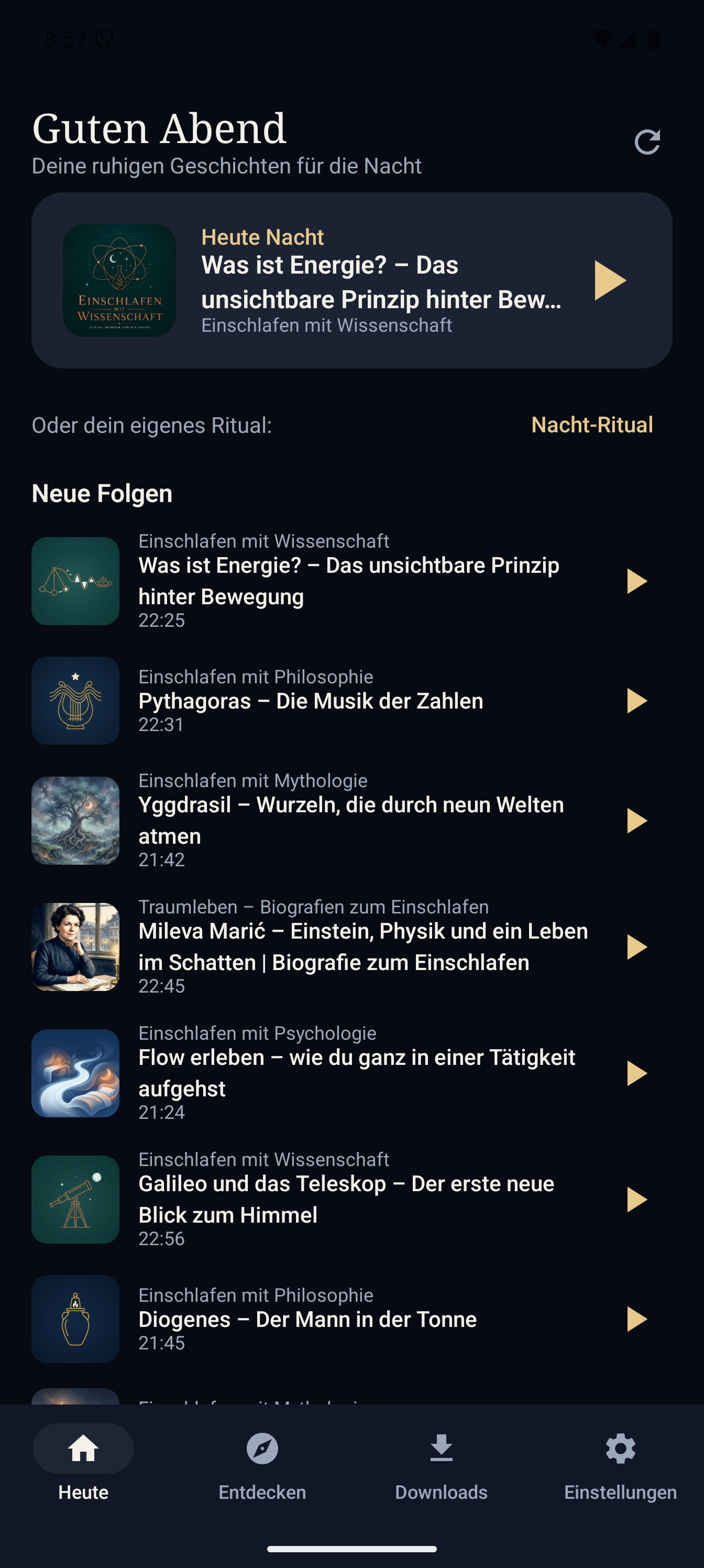 Die aktuelle MONDFUNK-App: Heute