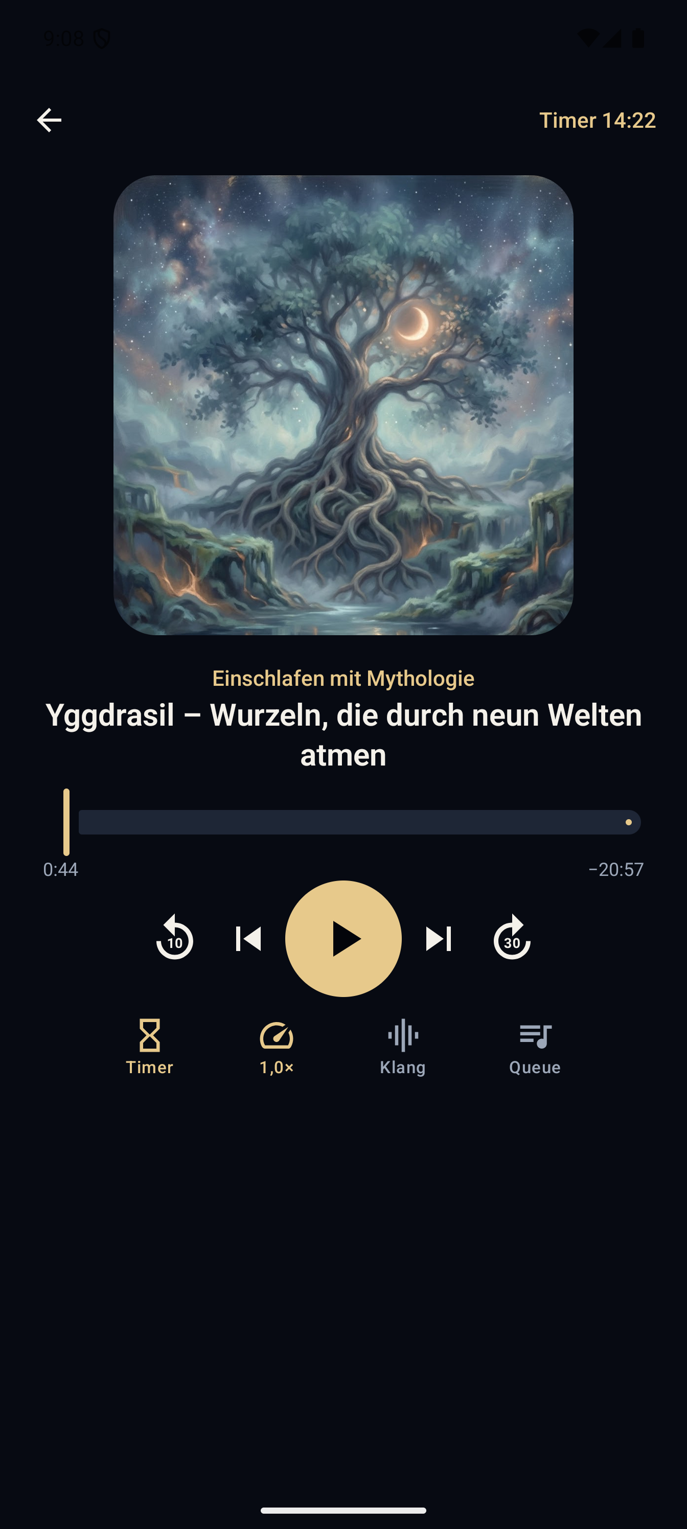 Der Player der aktuellen MONDFUNK-App